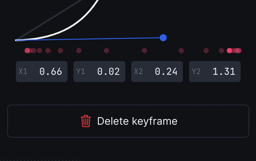 Delete keyframe button