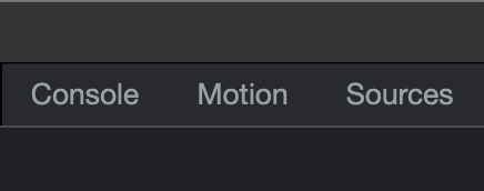 Motion tab in Chrome DevTools